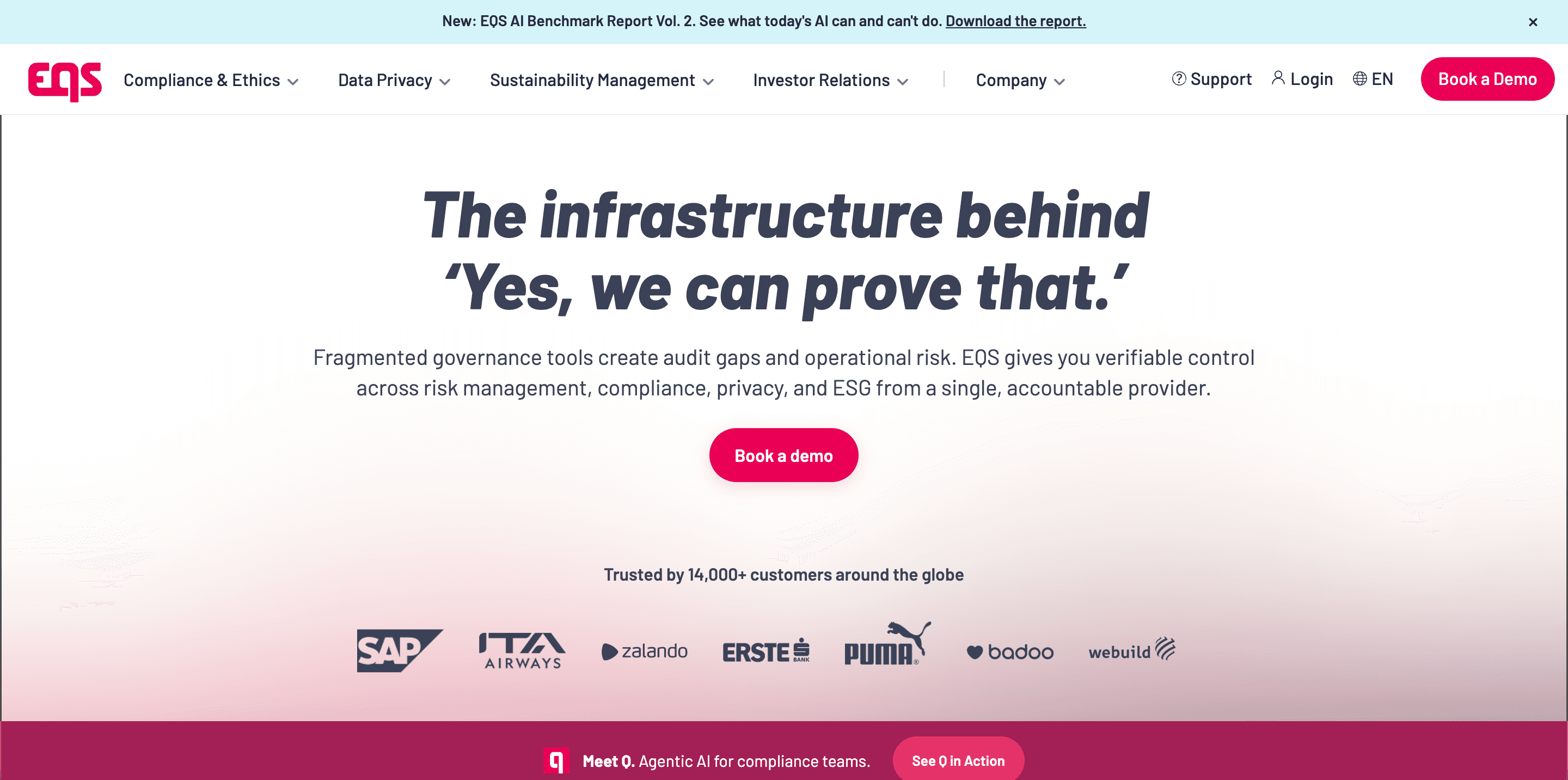 EQS Integrity Line whistleblowing software product page