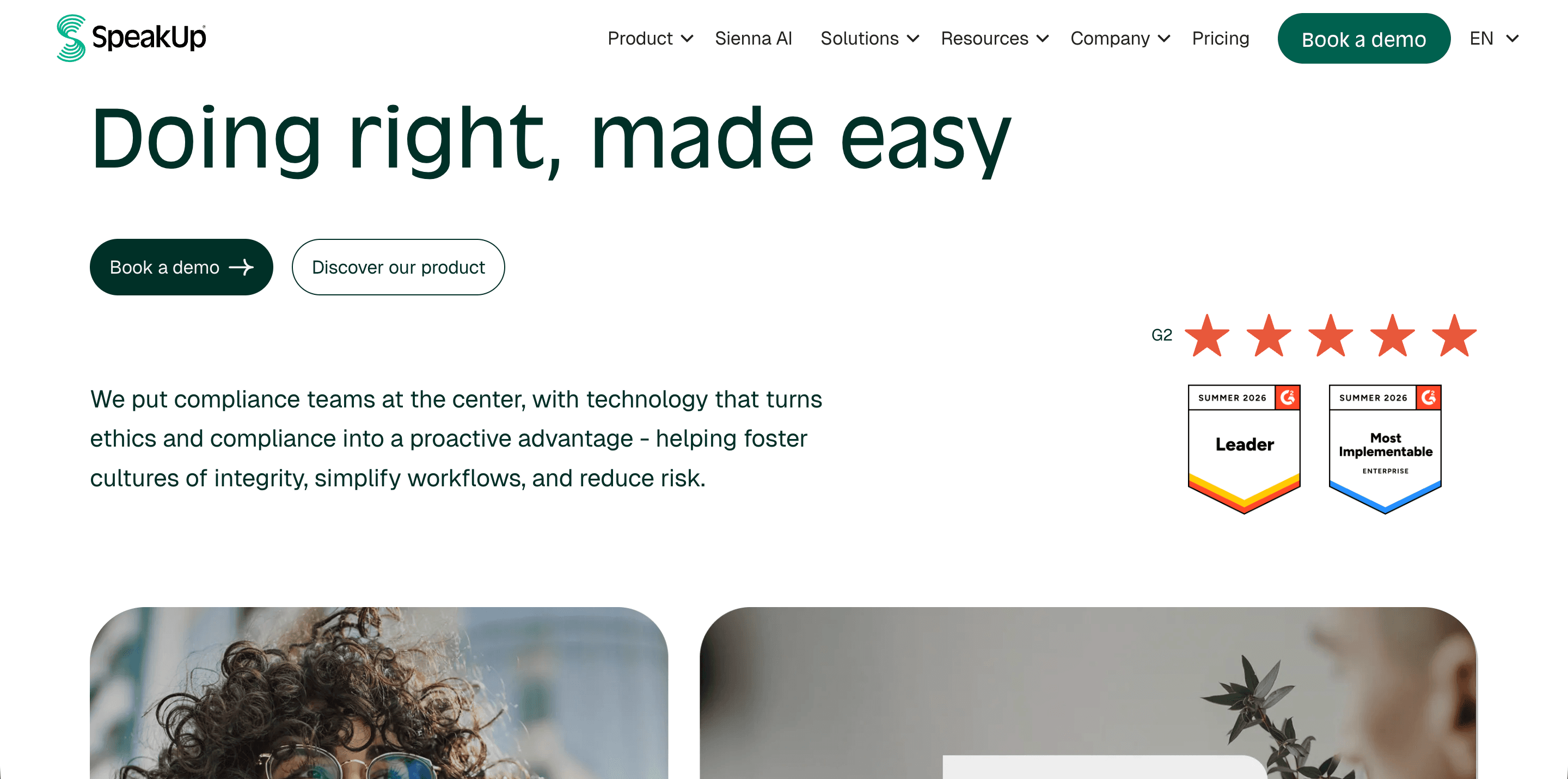 SpeakUp ethics reporting and case management product page