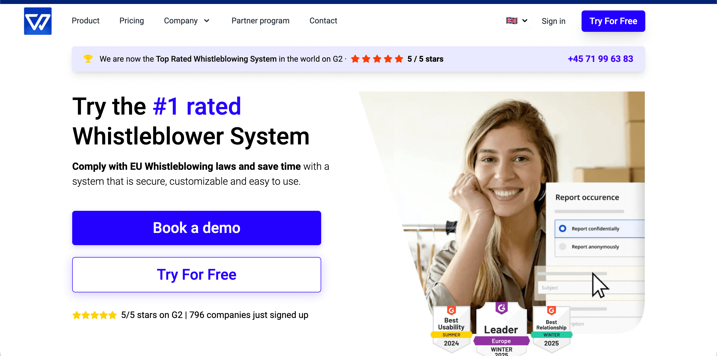 Whistleblower Software by Formalize pricing and product page