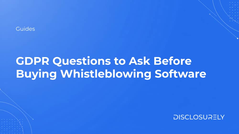 GDPR Questions to Ask Before Buying Whistleblowing Software cover