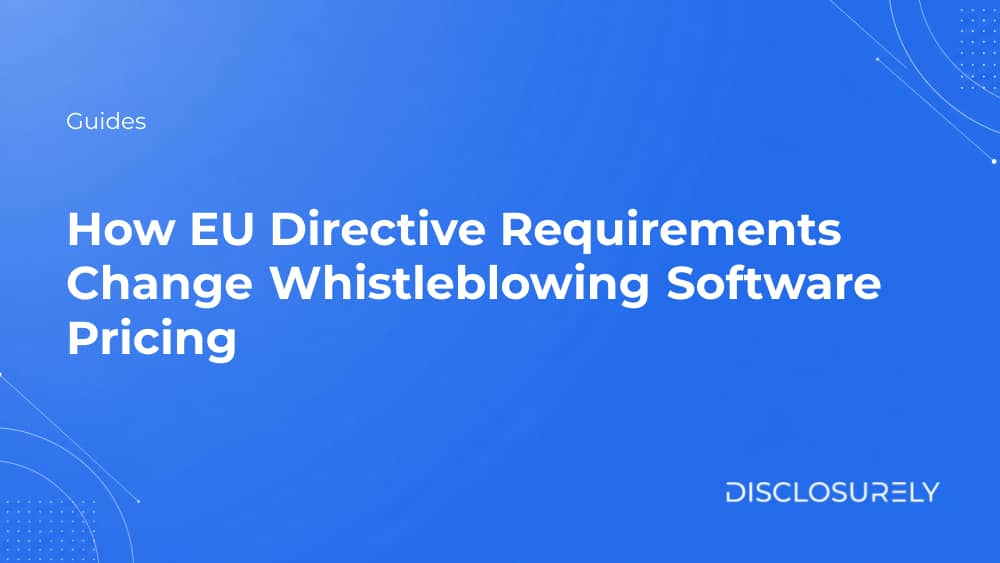 How EU Directive Requirements Change Whistleblowing Software Pricing cover